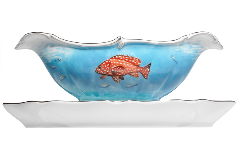 Sauciere-Porzellan mit echter Handmalerei, Yacht-Porzellan