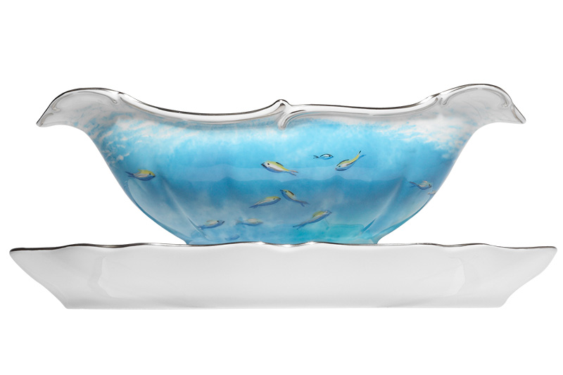 Sauciere-Porzellan mit echter Handmalerei, Yacht-Porzellan