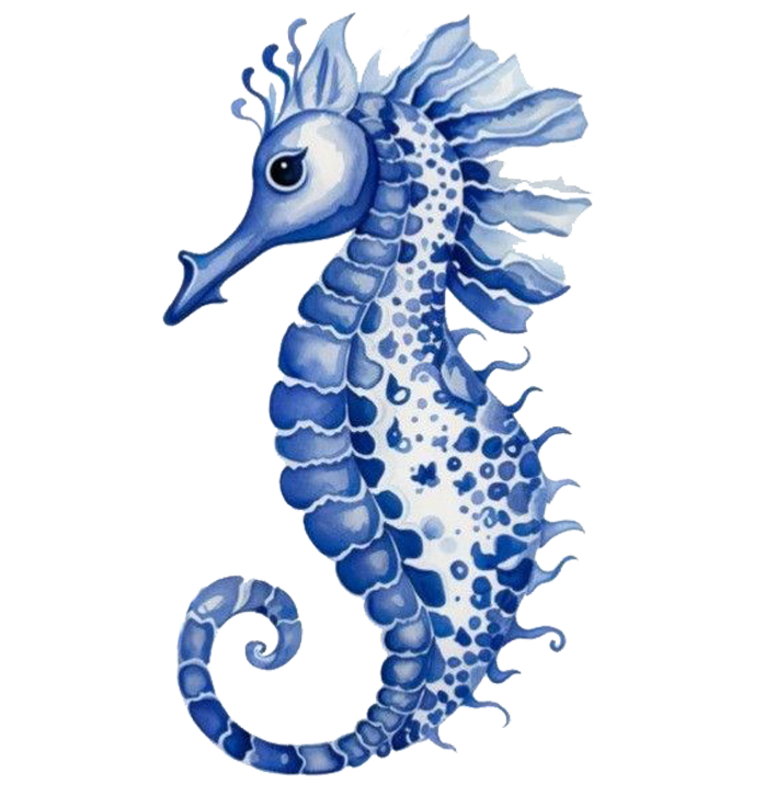 Porzellandekor YachtPorzellan Seepferdchen